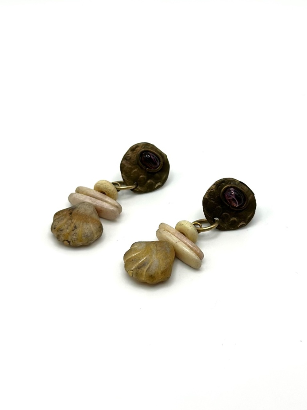 Handcrafted artisan bronze earrings